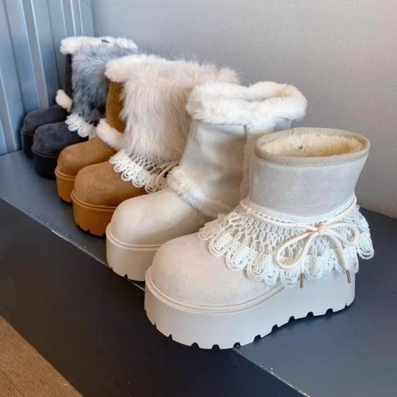 Embroidery Garments - Botas de neve femininas com detalhes