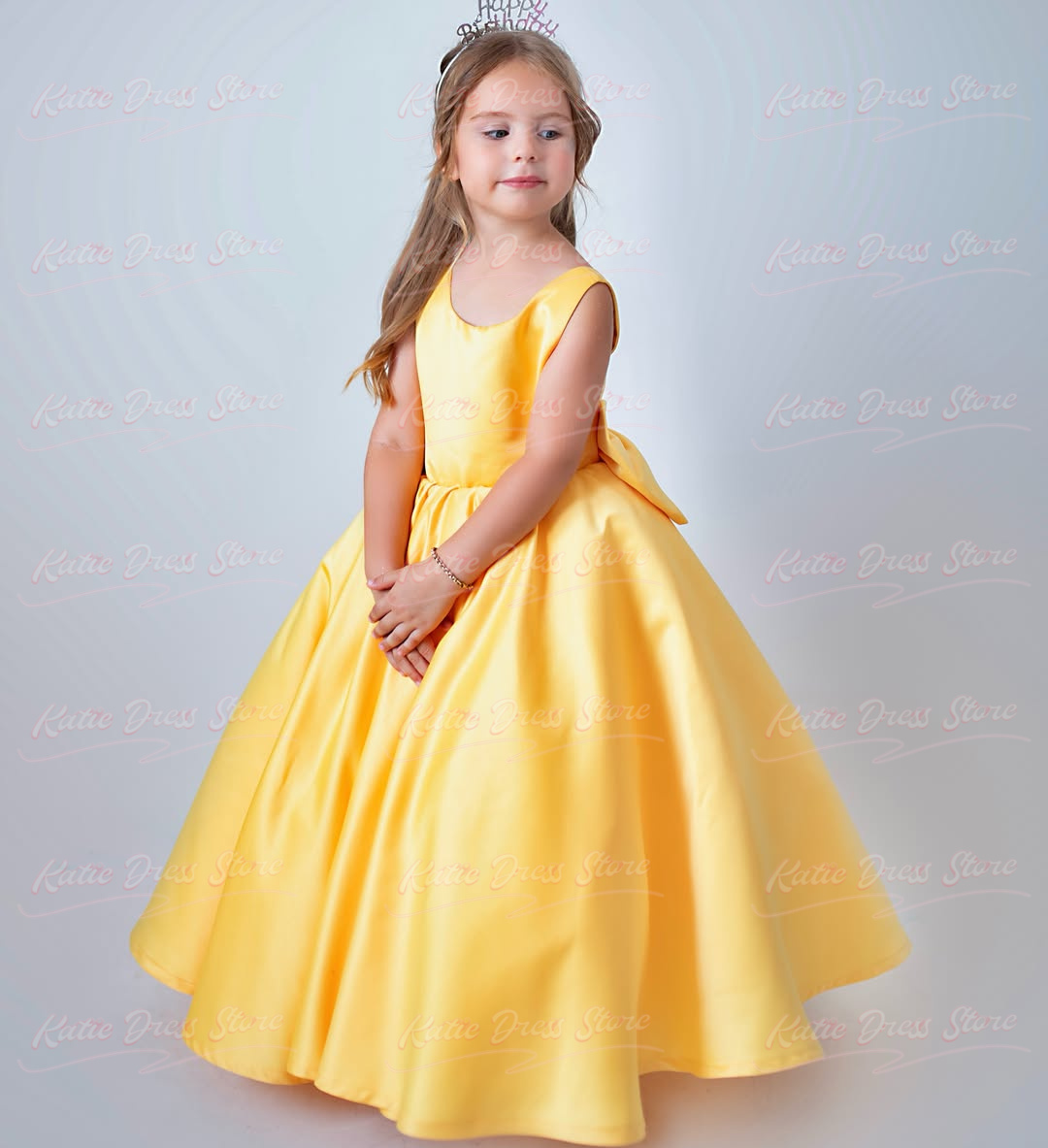 Embroidery Yellow Dress - Vestido de menina de flores em