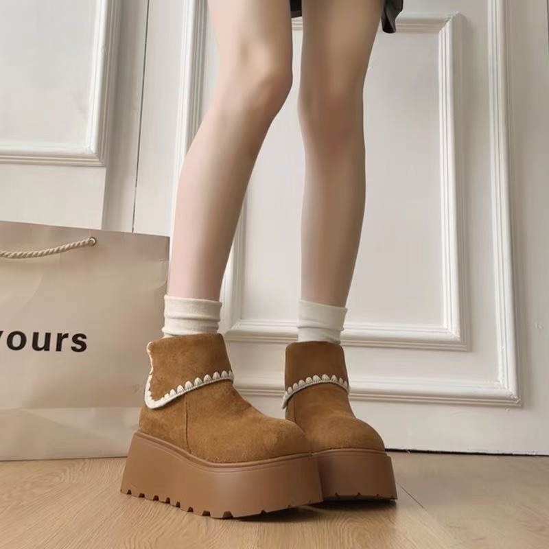 Embroidery Garments - Botas de neve de plataforma para