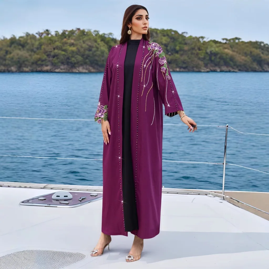 Embroidery Kebaya - Abaya Aberta Bordada, Kimono Dubai, Vestido