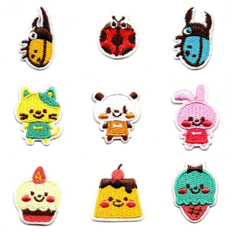 Embroidery Lady Bug - 50 pçs/lote Stick-on Anime Bordado Patch