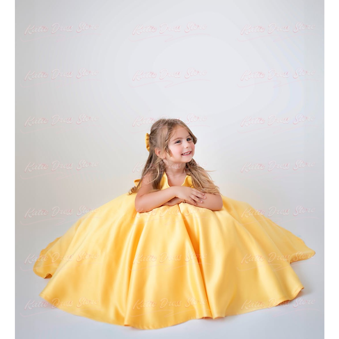 Vestido de menina de flores em - Embroidery Yellow Dress avaliação e preço