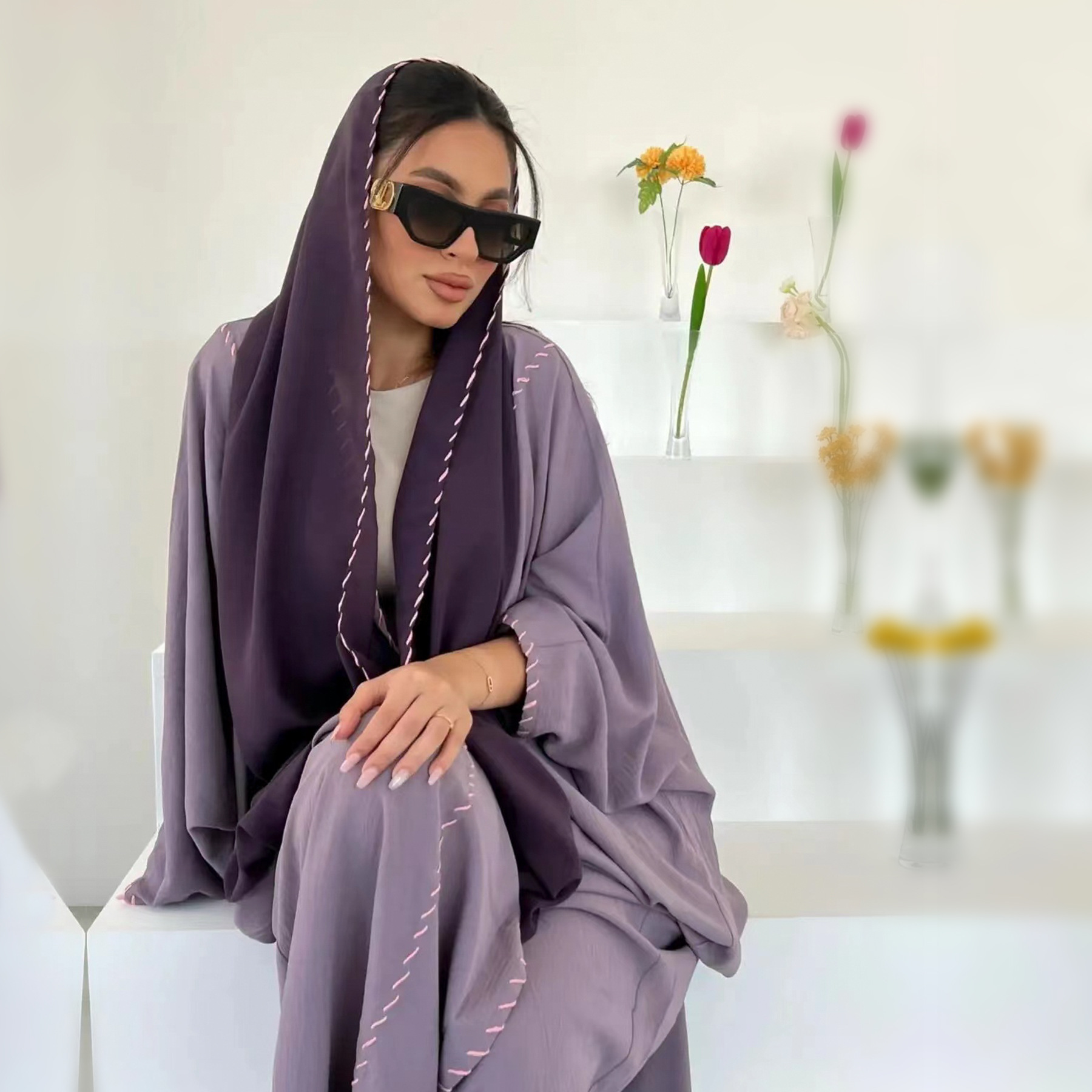 Eid djellaba quimono aberto ab - Embroidery Kebaya avaliação e preço