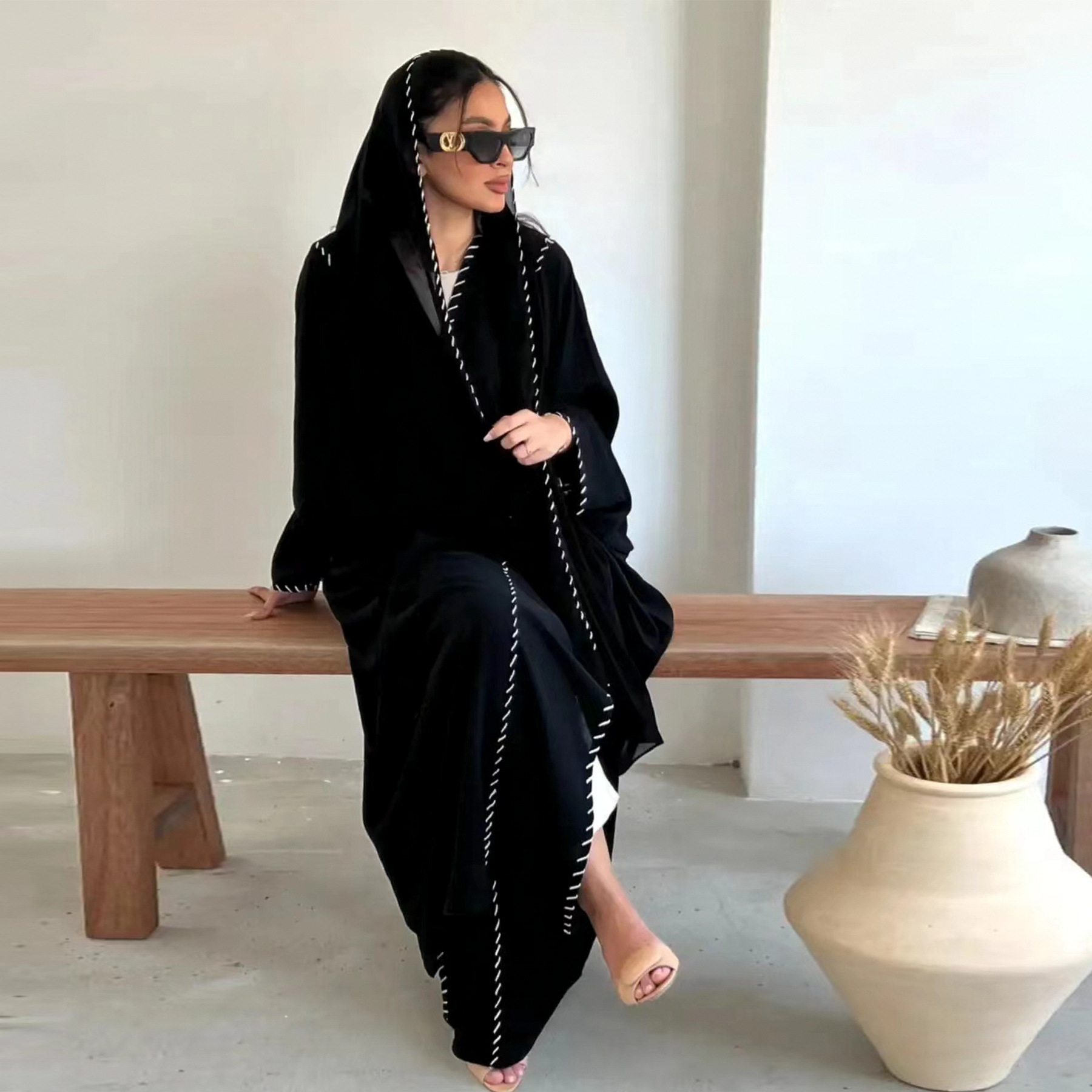 Eid djellaba quimono aberto ab - Embroidery Kebaya avaliação e preço