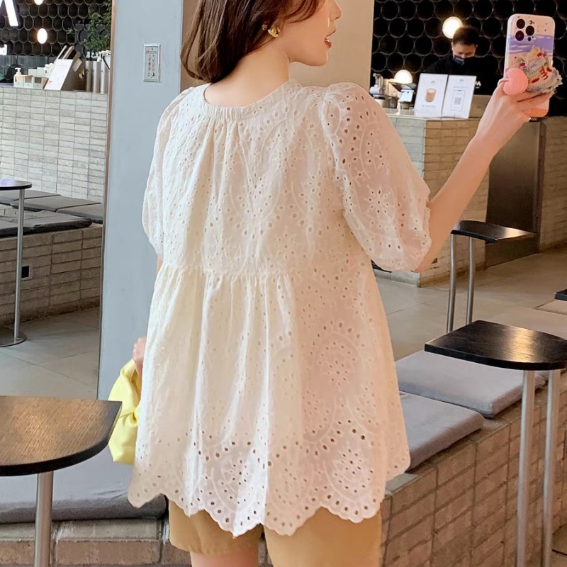 Blusa feminina de bordado bran - Embroidery Cotton Shirt avaliação e preço