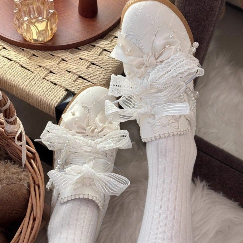 Tênis baixos estilo Lolita, co - Embroidery Garments avaliação e preço