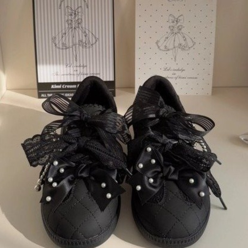 Tênis baixos estilo Lolita, co - Embroidery Garments avaliação e preço