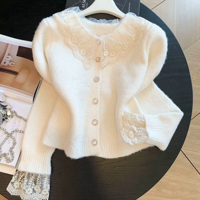 Cardigã Curto de Malha Roxo e  - Embroidery Online avaliação e preço