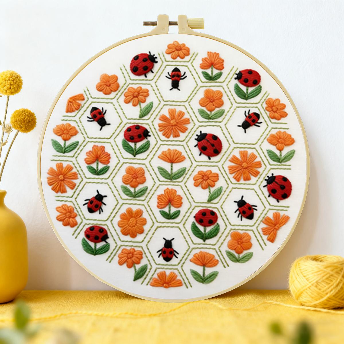 1 unidade Kit de Bordado DIY p - Embroidery Lady Bug avaliação e preço