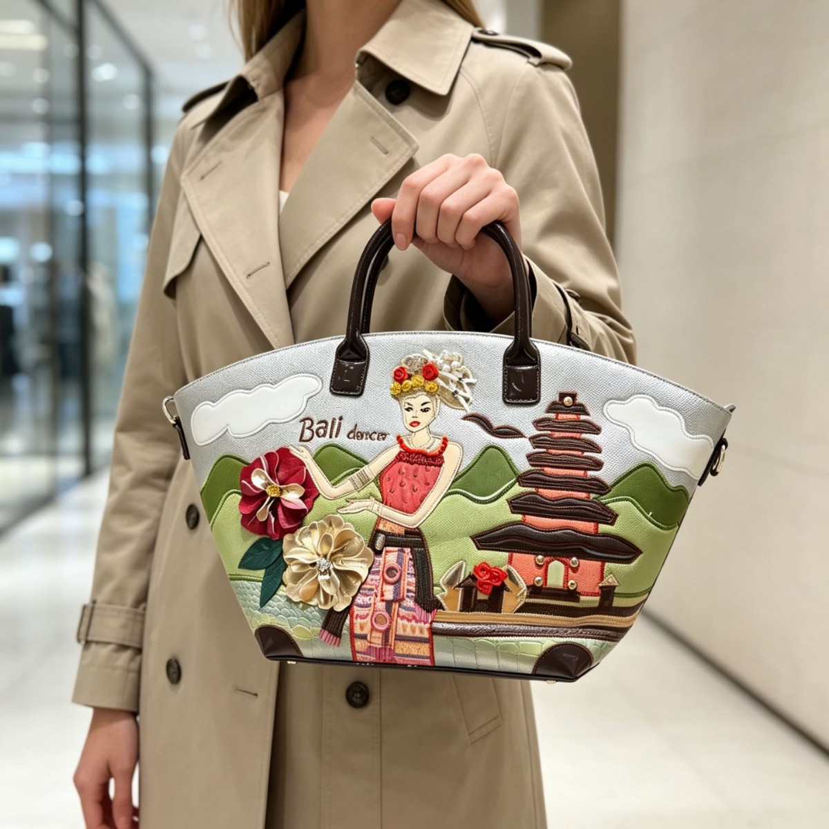 Nova bolsa feminina com tema d - Embroidery Bali avaliação e preço