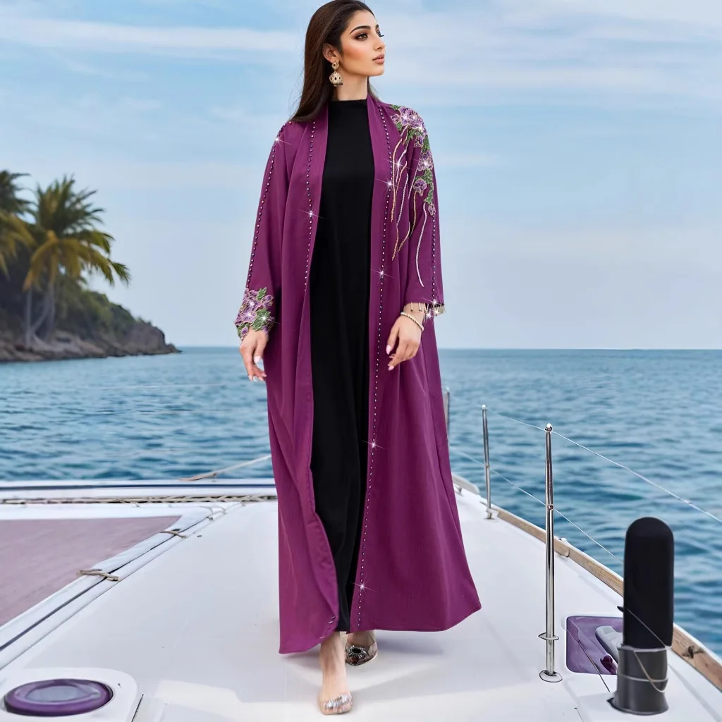 Abaya Aberta Bordada, Kimono D - Embroidery Kebaya avaliação e preço