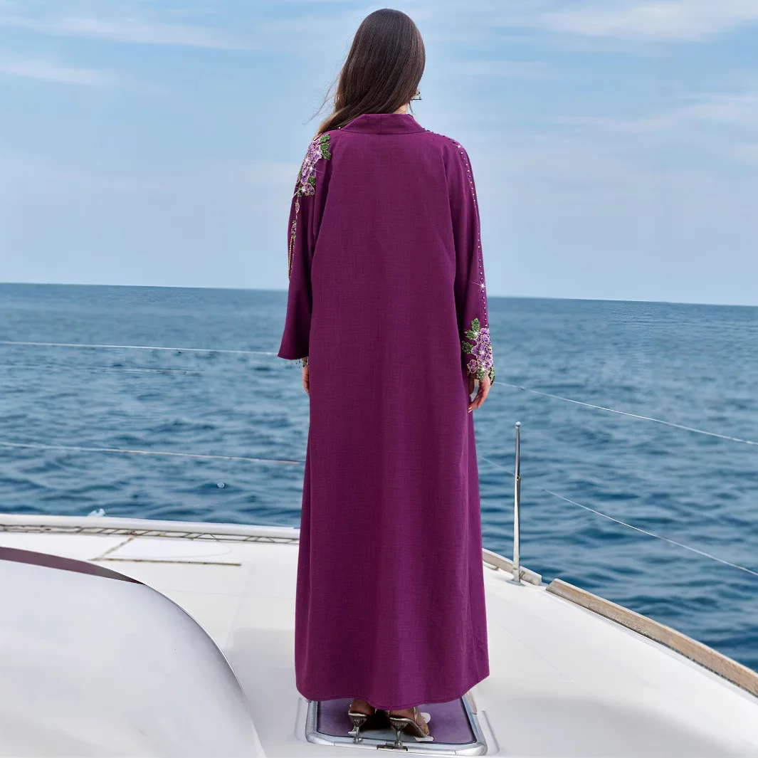 Abaya Aberta Bordada, Kimono D - Embroidery Kebaya avaliação e preço